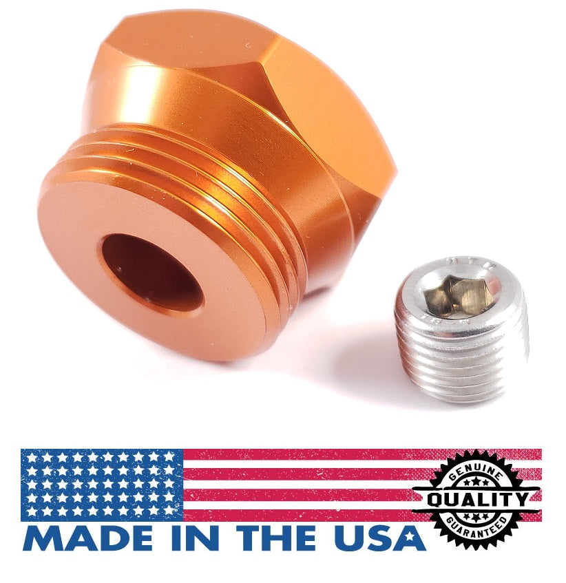 2001-2004 GM 6.6L Duramax Billet Aluminum Air Intake Heater Delete Plug Orange