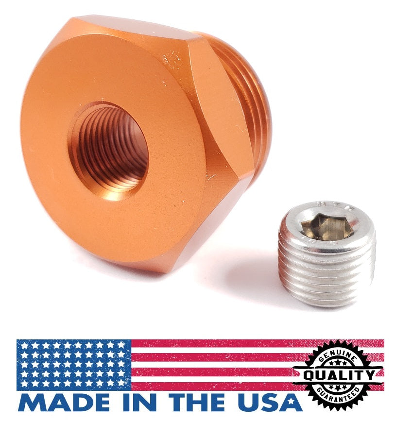 2001-2004 GM 6.6L Duramax Billet Aluminum Air Intake Heater Delete Plug Orange