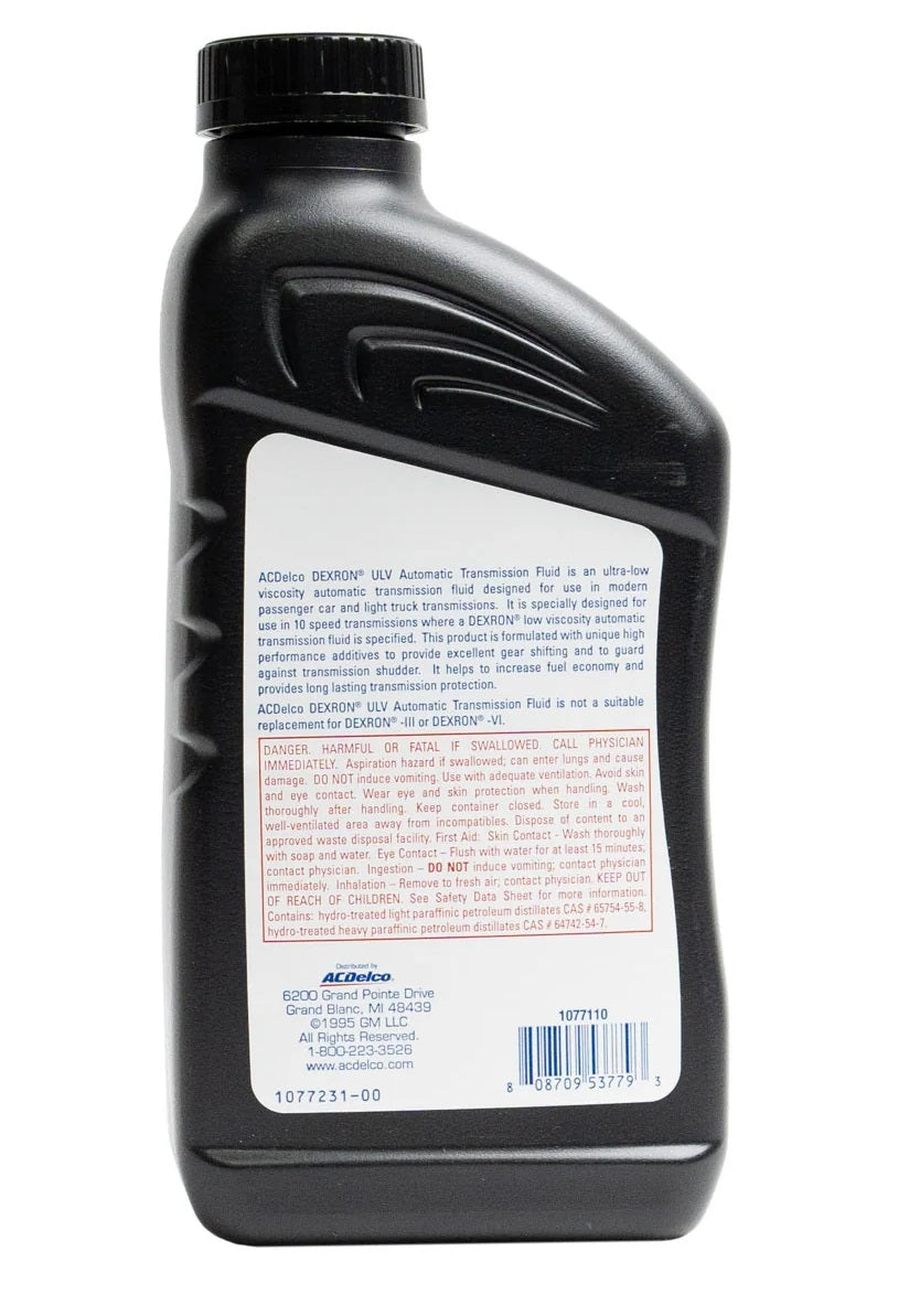 ACDelco Dexron ULV Automatic Transmission Fluid (Quart) 2020-2026 L5P/LM2/LZ0