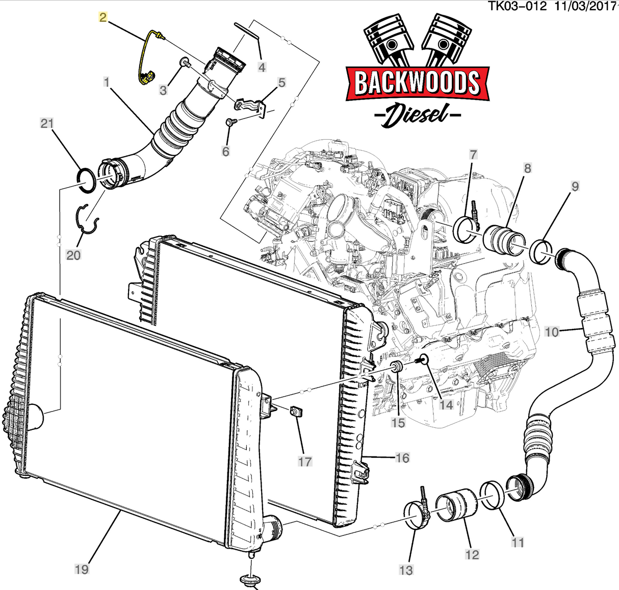 Genuine GM 12625041 Intake Air Temp (IAT) Sensor 2011–2019 LML L5P 6.6L Duramax Diesel