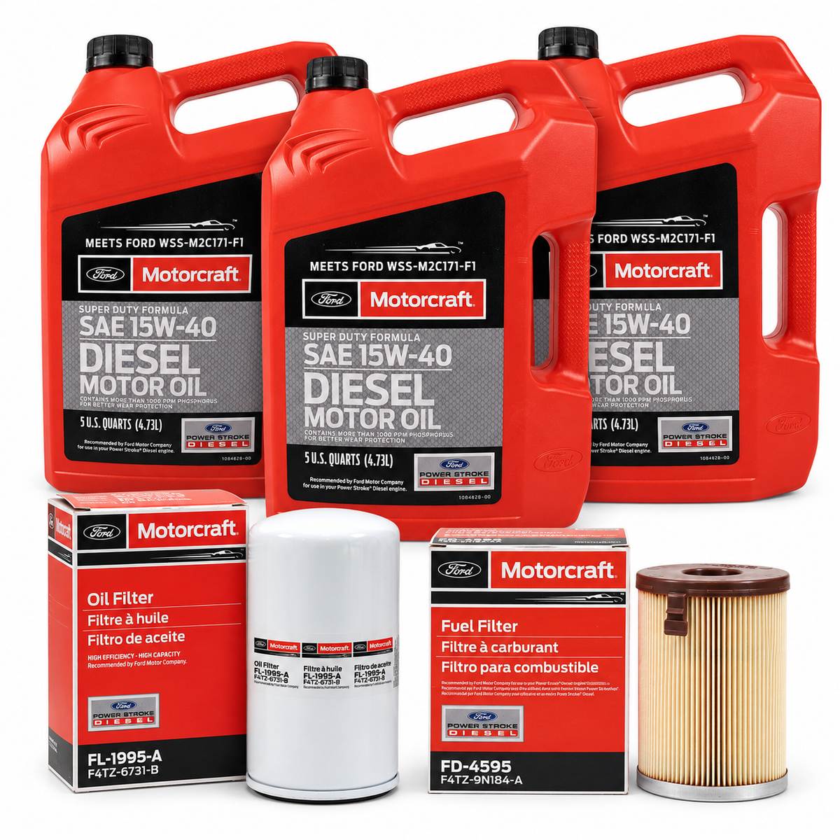 1994.5-2003 Ford 7.3L Powerstroke Oil & Fuel Filter Service Kit Motorcraft