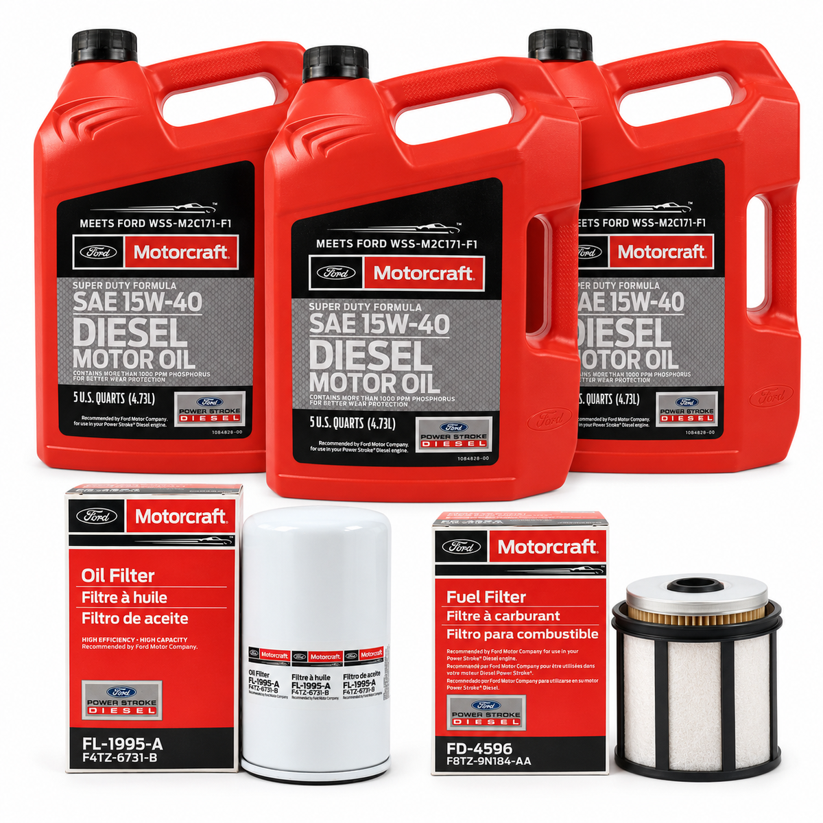 1994.5-2003 Ford 7.3L Powerstroke Oil & Fuel Filter Service Kit Motorcraft