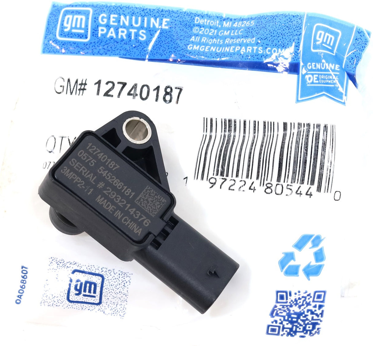 GM Crankcase Pressure Sensor 12740187 for 3.0L Duramax LM2 LZ0 2020-2025 OEM