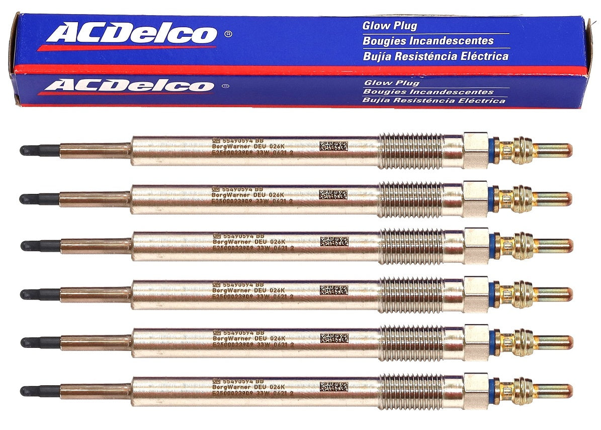 Set of 6 GM Glow Plug 69G / 55490594 for 2020 3.0L Duramax LM2 Silverado Sierra