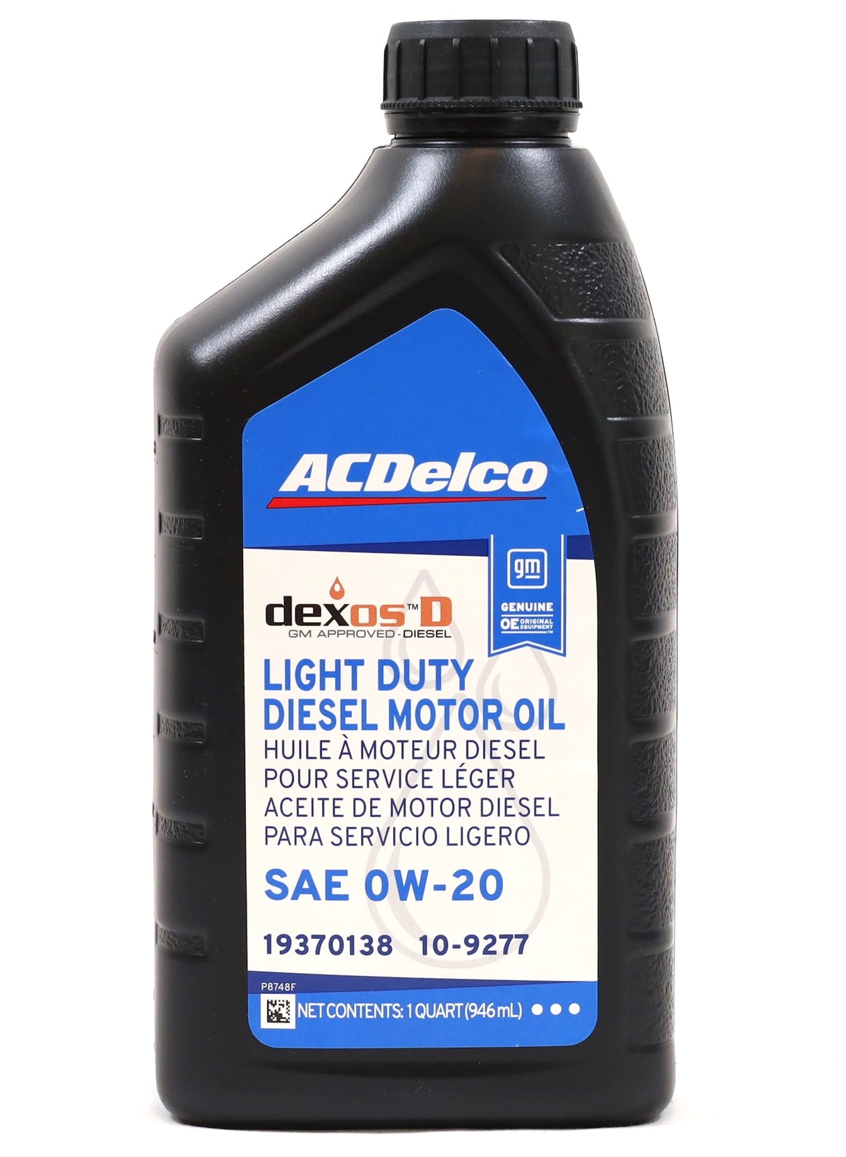 ACDelco DexosD 0W-20 Diesel Oil 19370138 for 2020–2025 LM2 LZ0 Duramax 3.0L