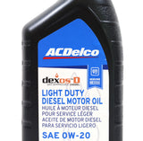 ACDelco DexosD 0W-20 Diesel Oil 19370138 for 2020–2025 LM2 LZ0 Duramax 3.0L