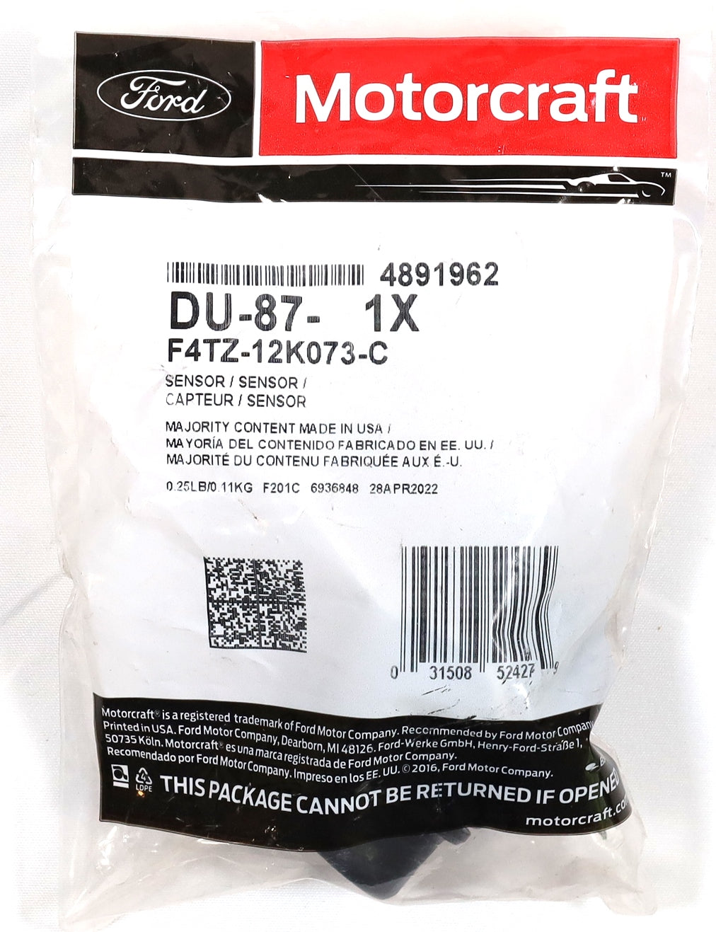 Ford Motorcraft DU-87 / F4TZ-12K073-C Camshaft Position Sensor 1994–2003 7.3L Powerstroke