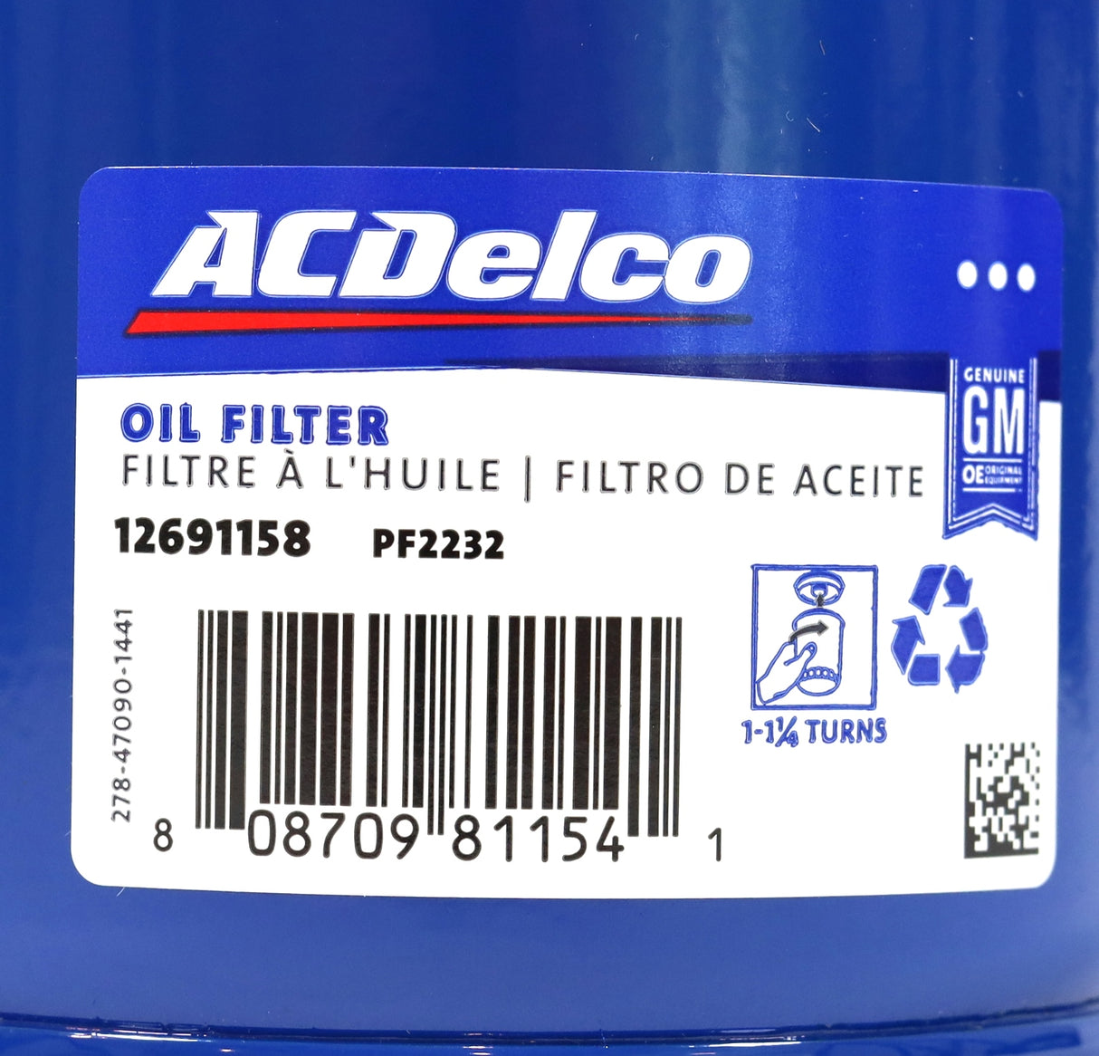 ACDelco PF2232 Oil Filter 01–19 Duramax LB7 LLY LBZ LMM LML L5P Silverado Sierra