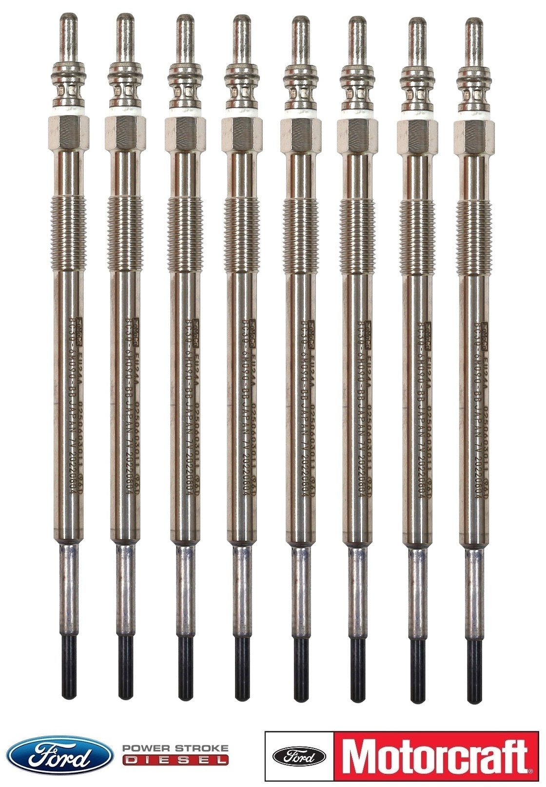 3737eページ 2011–2012 6.7L Powerstroke Glow Plugs Set 8 OEM Motorcraft ZD-17