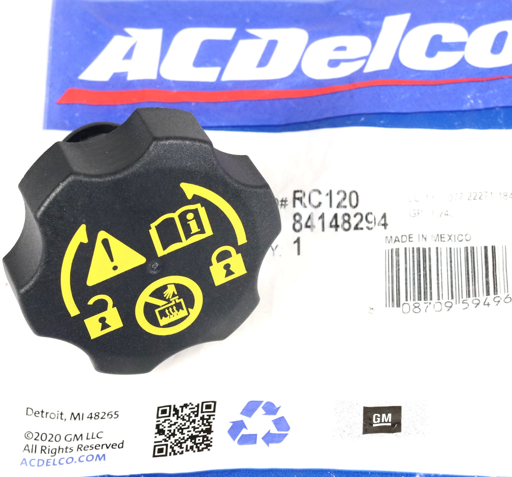 GM 84148294 / RC120 Surge Tank Radiator Overflow Cap 2017-2019 GM 6.6L ...