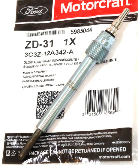 Motorcraft ZD-31 Glow Plug 03–04 6.0L Powerstroke OEM Ford 3C3Z-12A342-A