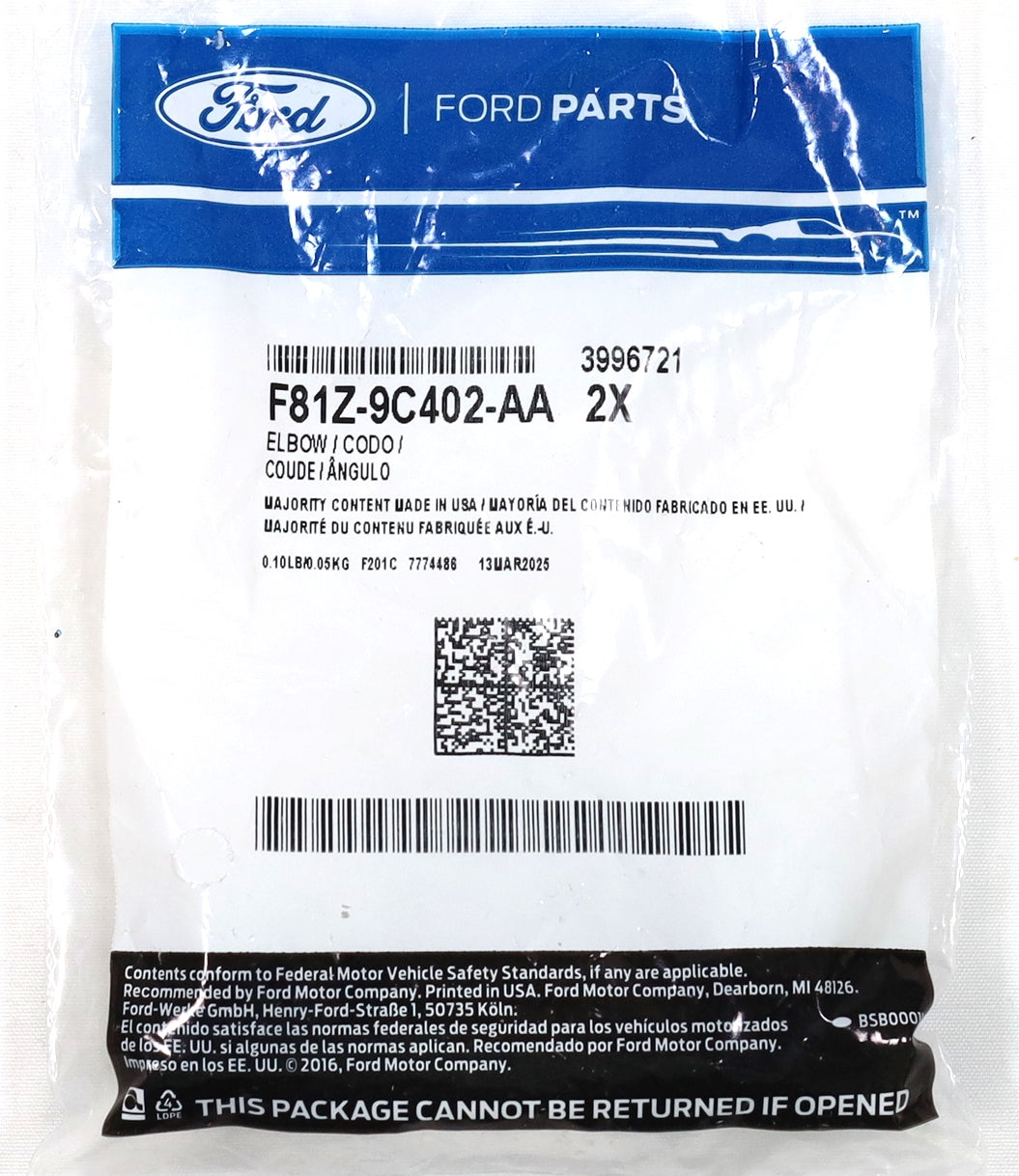 1999–2003 7.3L Powerstroke HPOP Outlet Hose Fittings Genuine Ford F81Z-9C402-AA