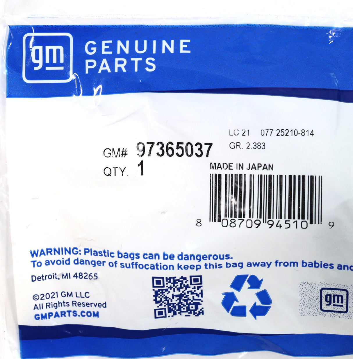 2006-2010 6.6L Duramax LBZ LMM Crankshaft Position Sensor Genuine GM 97365037