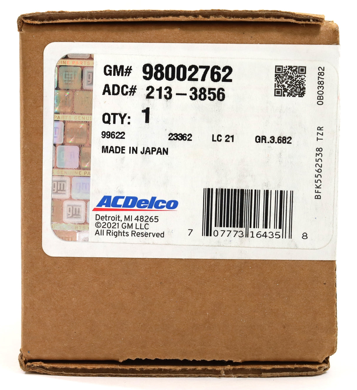 Genuine GM 98002762 ACDelco 213-3856 Mass Air Flow Sensor 2007–2010 LMM Duramax