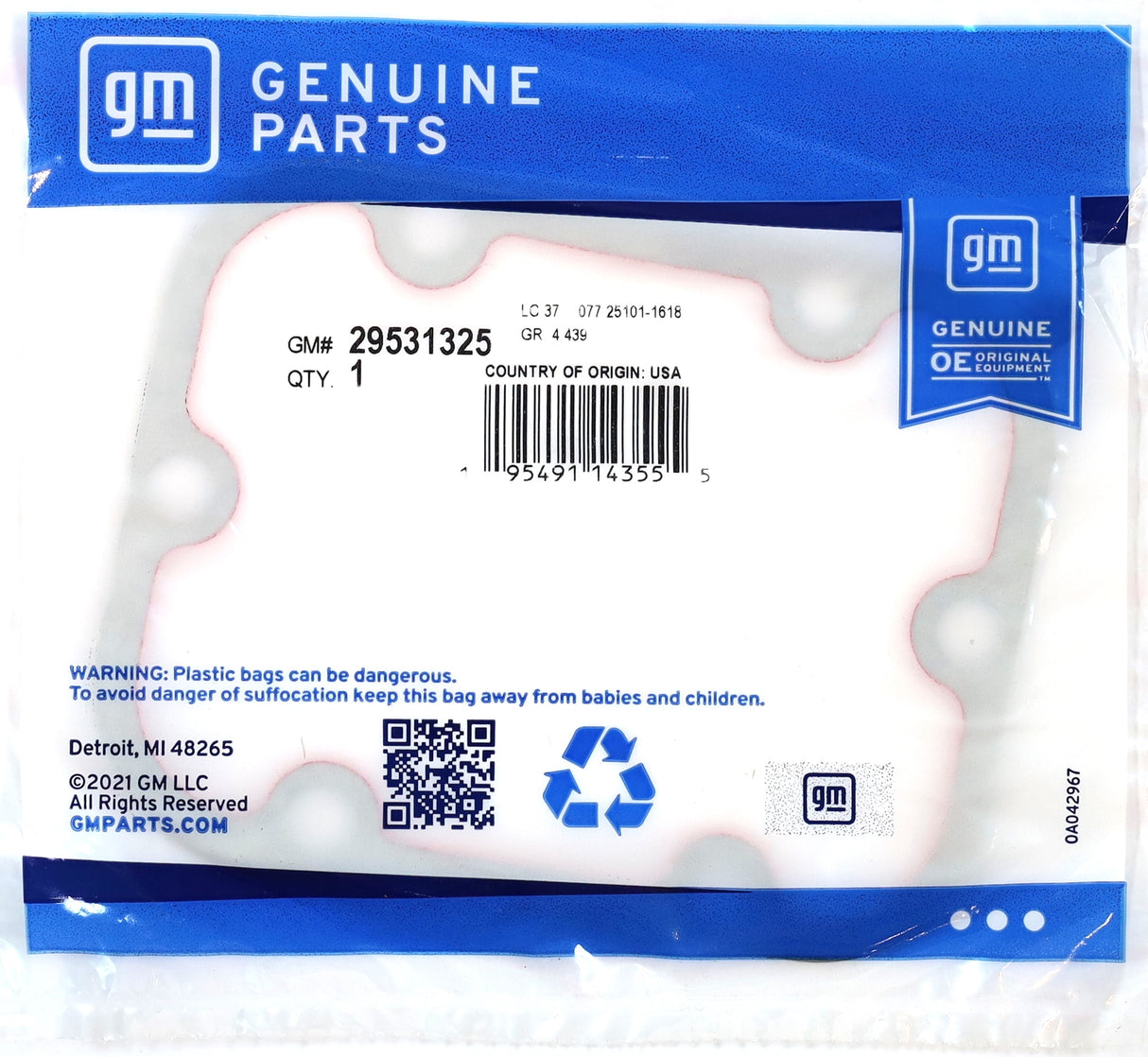 GM 29531325 Allison 1000 PTO Side Cover Gasket 2001–2019 LB7/LLY/LBZ/LMM/LML/L5P Duramax