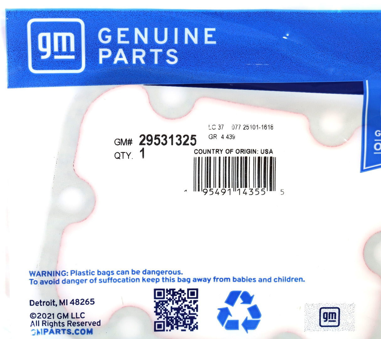 GM 29531325 Allison 1000 PTO Side Cover Gasket 2001–2019 LB7/LLY/LBZ/LMM/LML/L5P Duramax