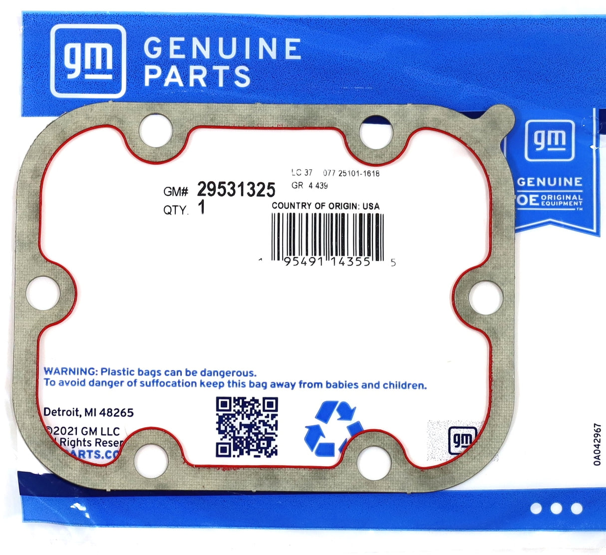 GM 29531325 Allison 1000 PTO Side Cover Gasket 2001–2019 LB7/LLY/LBZ/LMM/LML/L5P Duramax