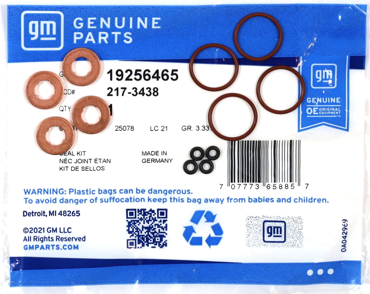 GM 19256465 Fuel Injector Seal O-Ring Kit 2011–2016 Silverado Sierra LML Duramax
