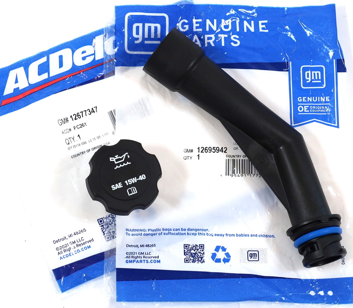 2017-2025 Silverado Sierra L5P Duramax Oil Filler Neck & Cap Kit Genuine OEM GM