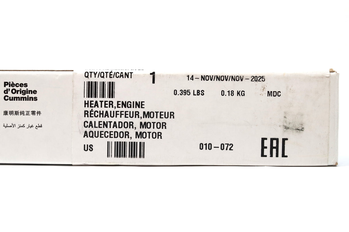 Genuine OEM 3975628 Cummins Engine Block Heater 1998–2026 Dodge Ram 5.9L 6.7L