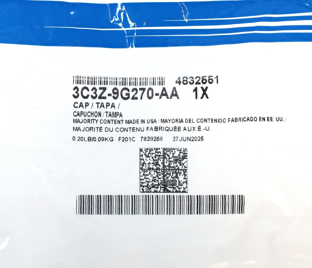 2003–2007 6.0L Powerstroke Secondary Fuel Filter Cap Genuine Ford 3C3Z-9G270-AA