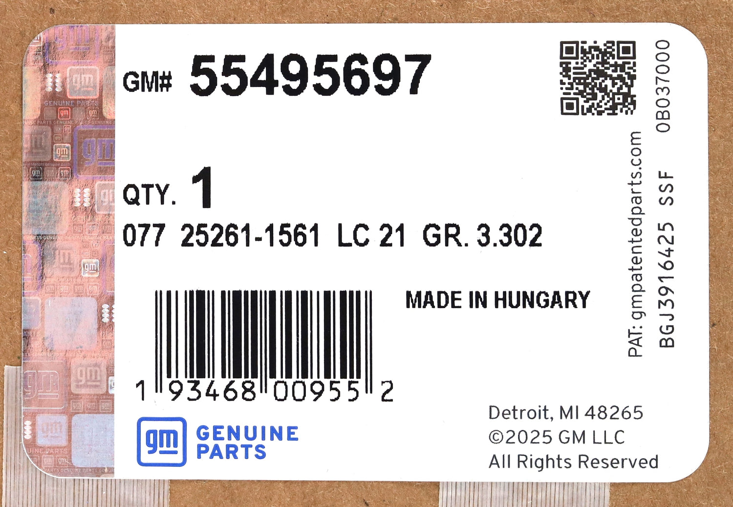 Genuine OEM GM 55495697 HP4 Fuel Pressure Regulator 2017–2023 L5P Dura ...