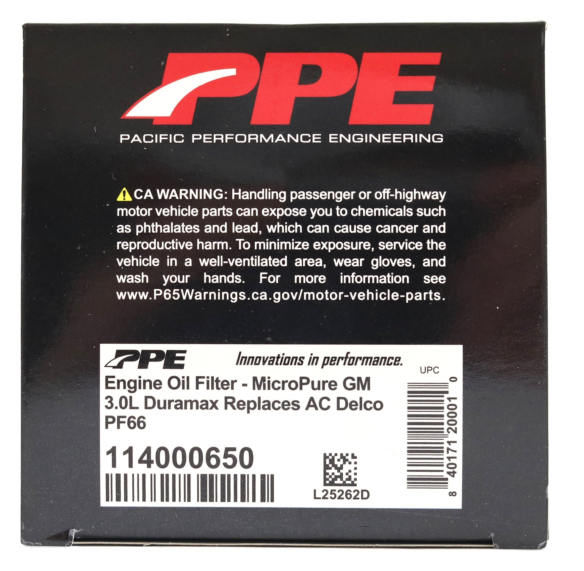 PPE 114000650 Premium High-Efficiency Oil Filter 2020-2026 LM2 LZ0