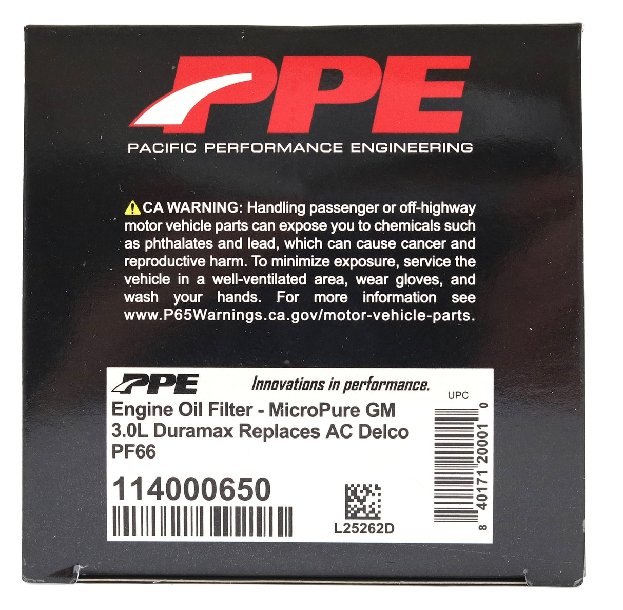 PPE 114000650 Premium High-Efficiency Oil Filter 2020-2026 LM2 LZ0 3.0L Duramax