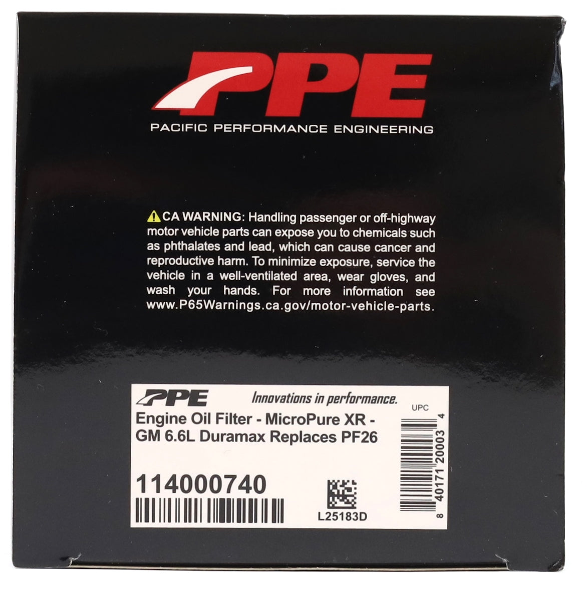 PPE 114000740 Premium High-Efficiency Oil Filter 5 Micron 2020-2026 L5P Duramax
