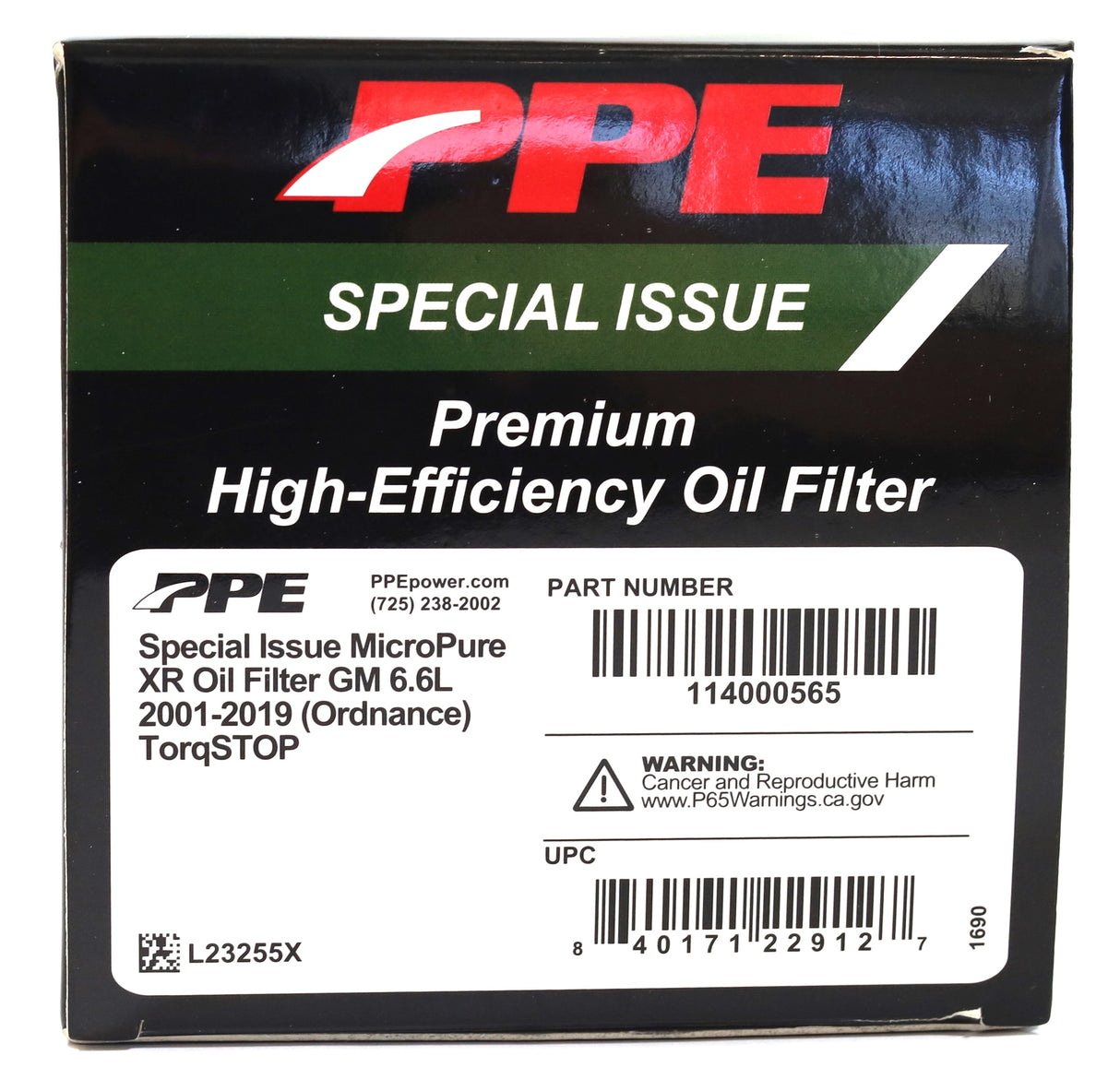 PPE 114000565 Double Deep Ordnance Oil Filter MicroPure 2001-2019 6.6L Duramax