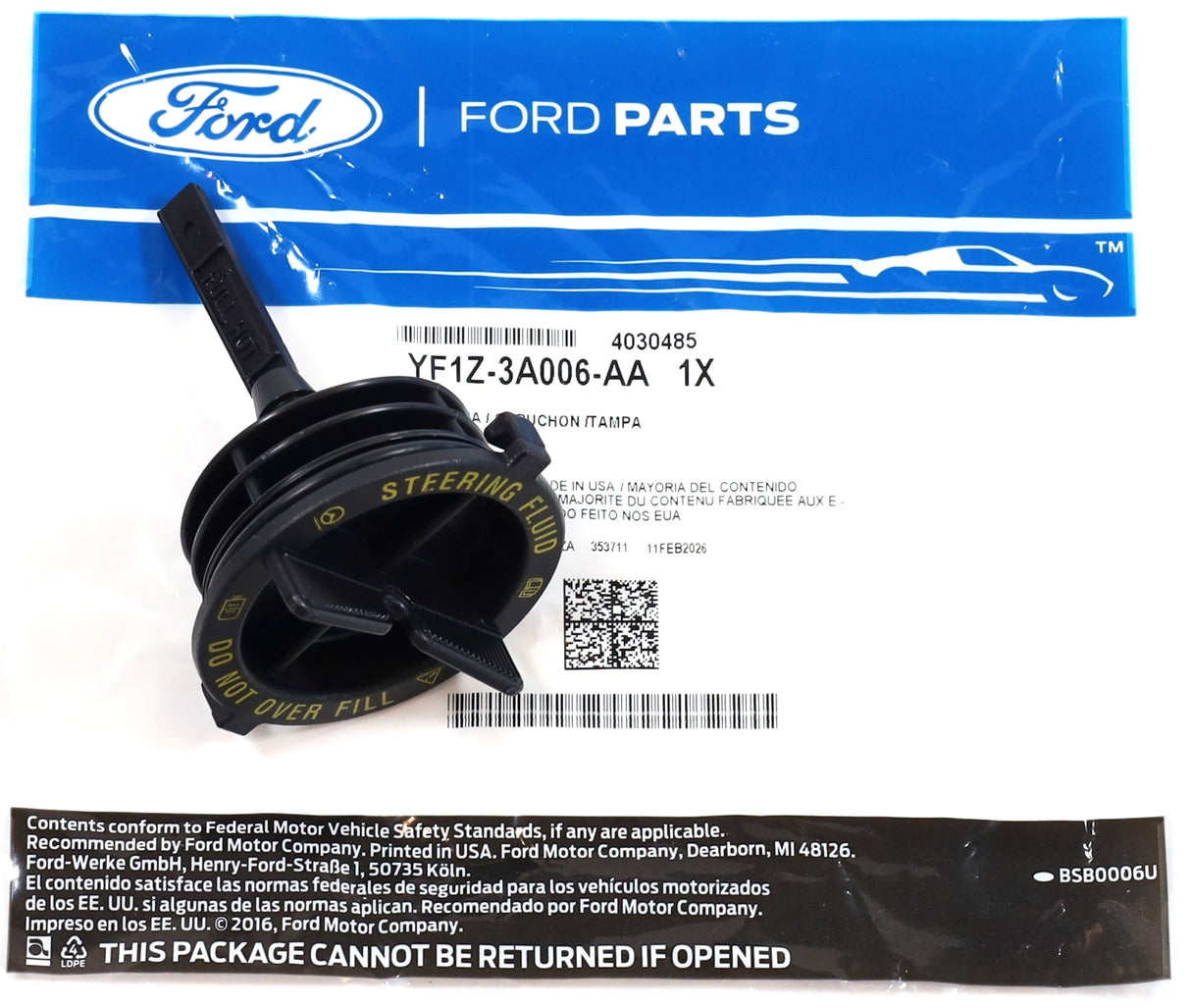 Ford YF1Z-3A006-AA Power Steering Reservoir Cap 1994-2003 7.3L Powerstroke