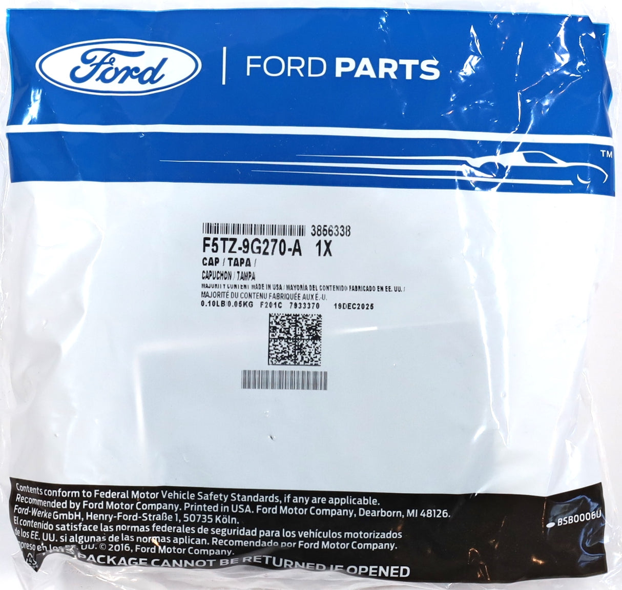 Ford F5TZ-9G270-A Fuel Filter Bowl Cap & O-Ring 1994-1997 7.3L Powerstroke