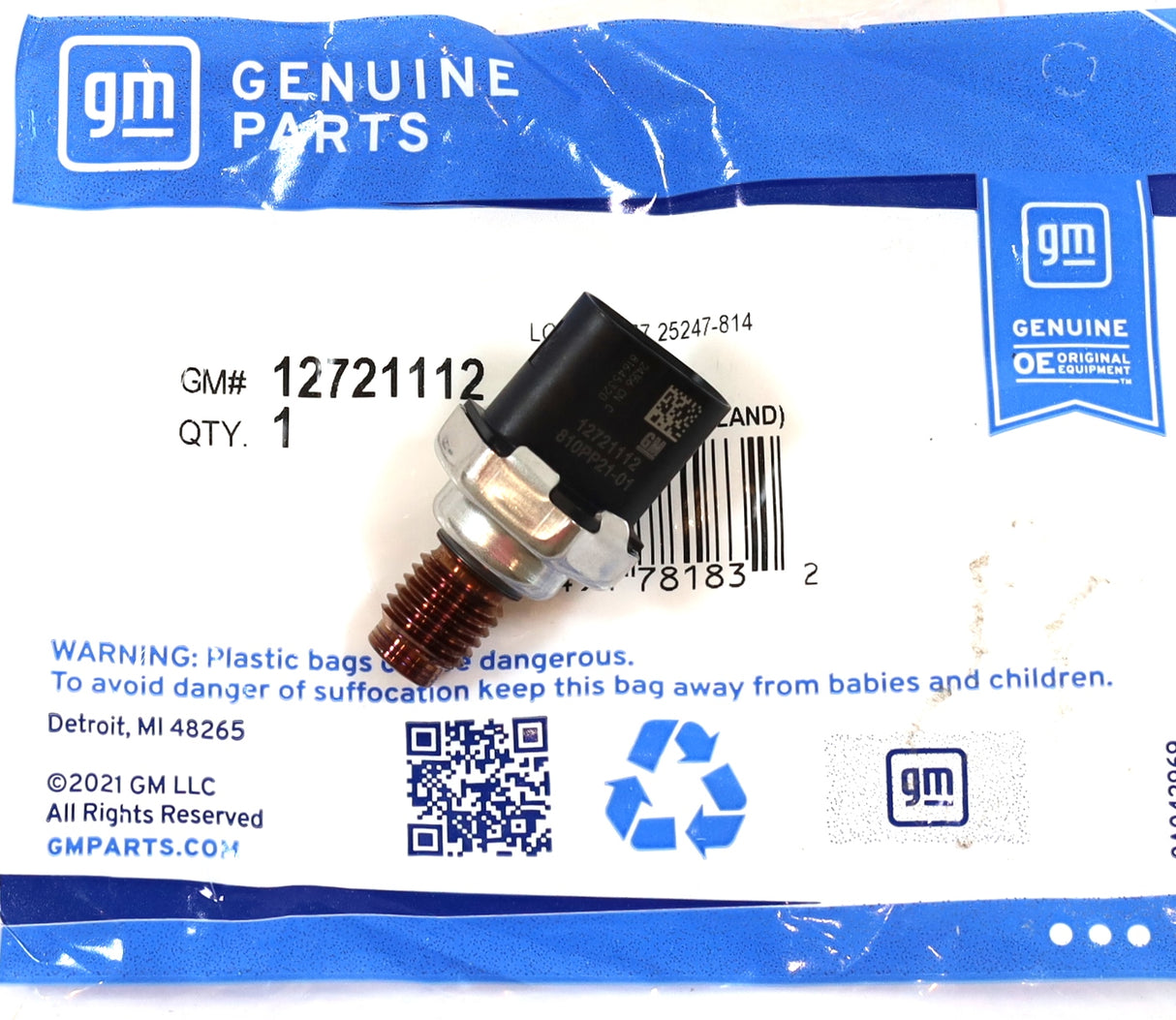 Genuine OEM GM 12721112 Fuel Rail Pressure Sensor 2024-2026 L5P L5D Duramax