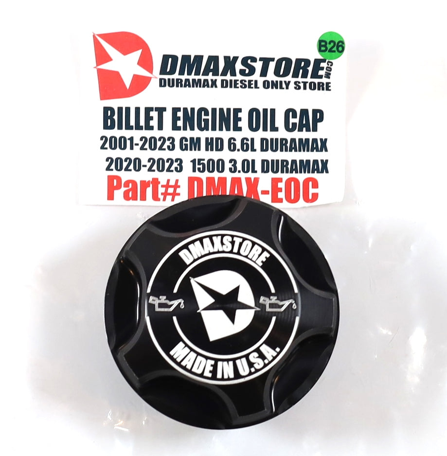 DmaxStore Billet Aluminum Engine Oil Cap 2001–2026 Duramax LB7 LLY LBZ LMM LML L5P