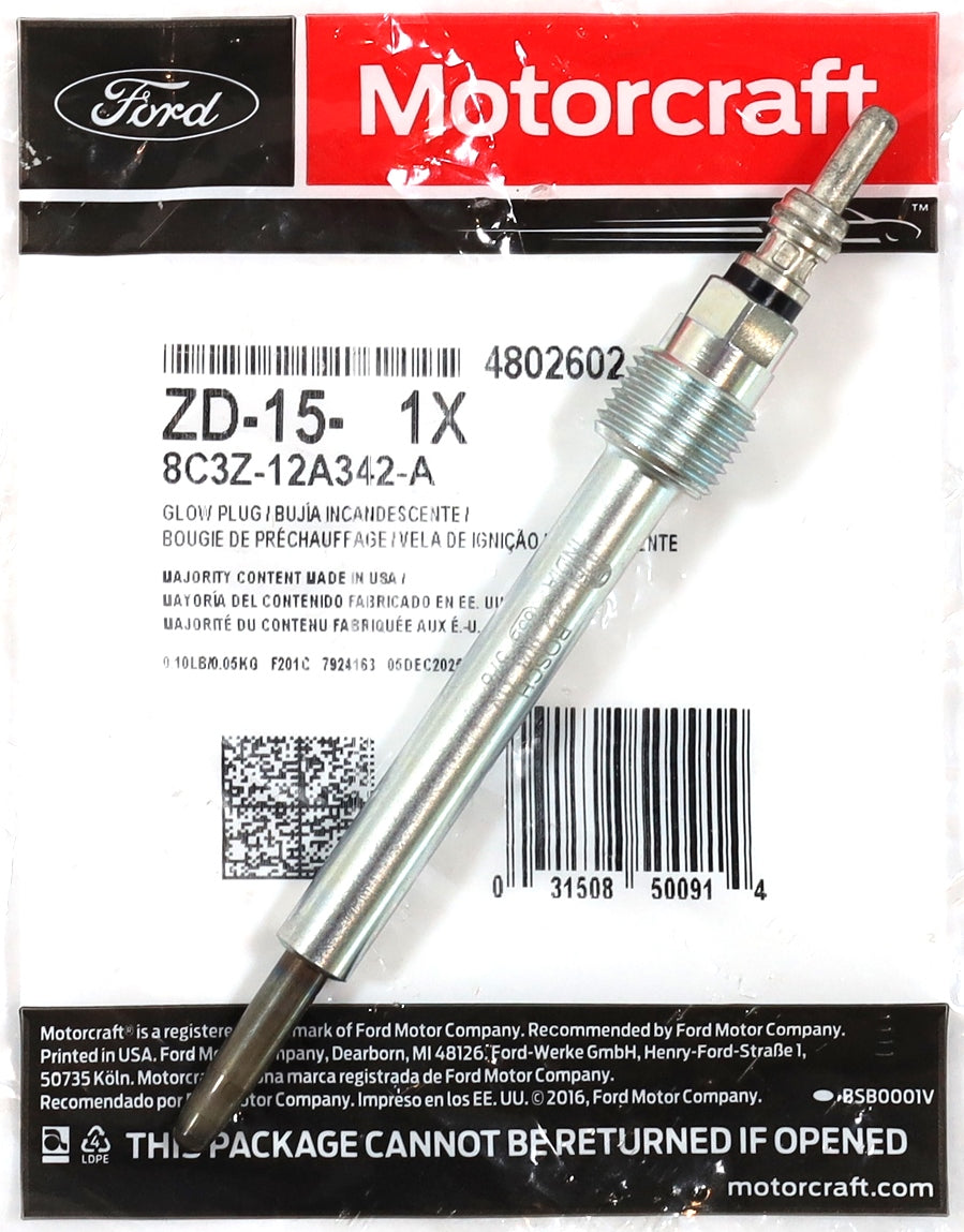 2008-2010 6.4L Powerstroke Glow Plugs Set of 8 Motorcraft ZD-15 / 8C3Z-12A342-A