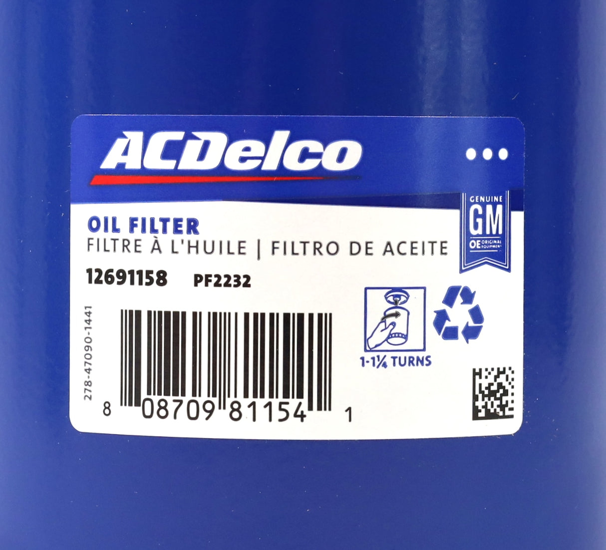 ACDelco PF2232 Oil Filter 01–19 Duramax LB7 LLY LBZ LMM LML L5P Silverado Sierra