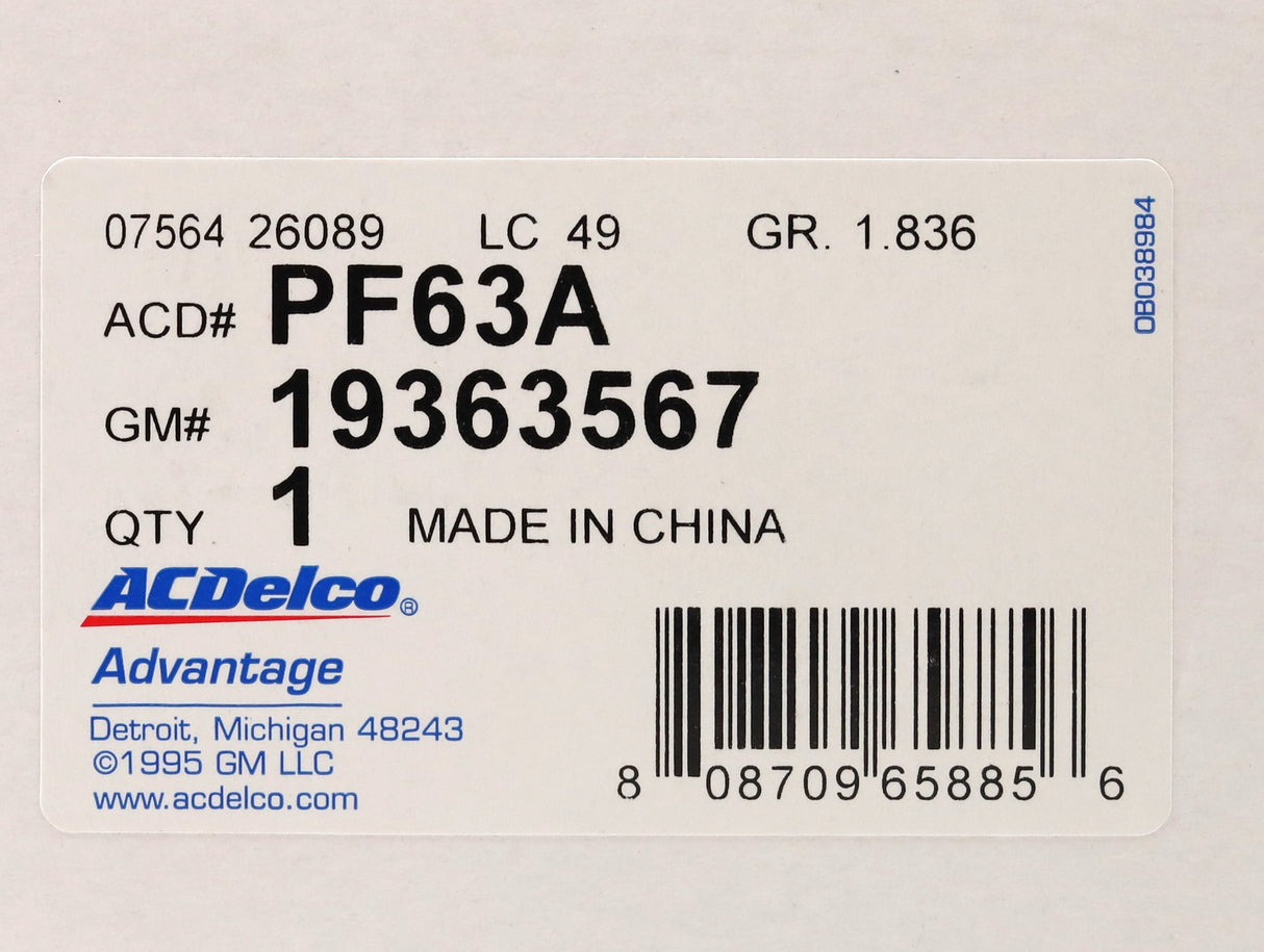 2020+ L5P Duramax Engine Oil Filter Genuine OEM GM ACDelco 19363567 / PF63A