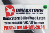 DmaxStore Billet Hood Latch Black 2020-2026 Silverado Sierra Duramax L5P LM2 LZ0
