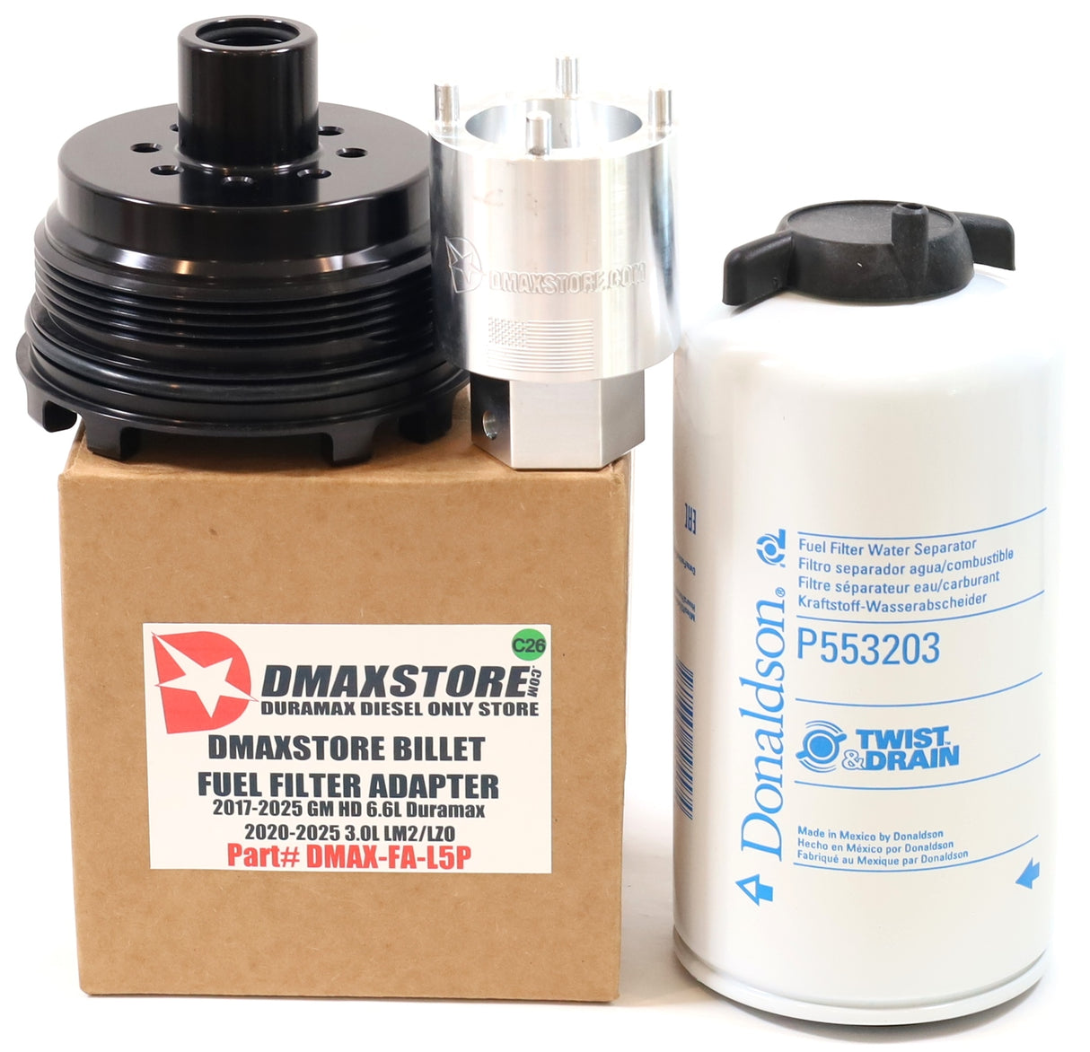 DmaxStore Fuel Filter Adapter CAT Donaldson Upgrade 2017-2026 L5P & 2020-2026 LM2/LZ0