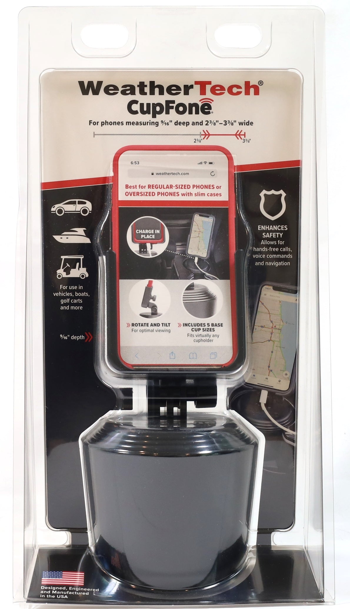 WeatherTech 8ACF2CS CupFone Cell Phone Cup Holder Mount
