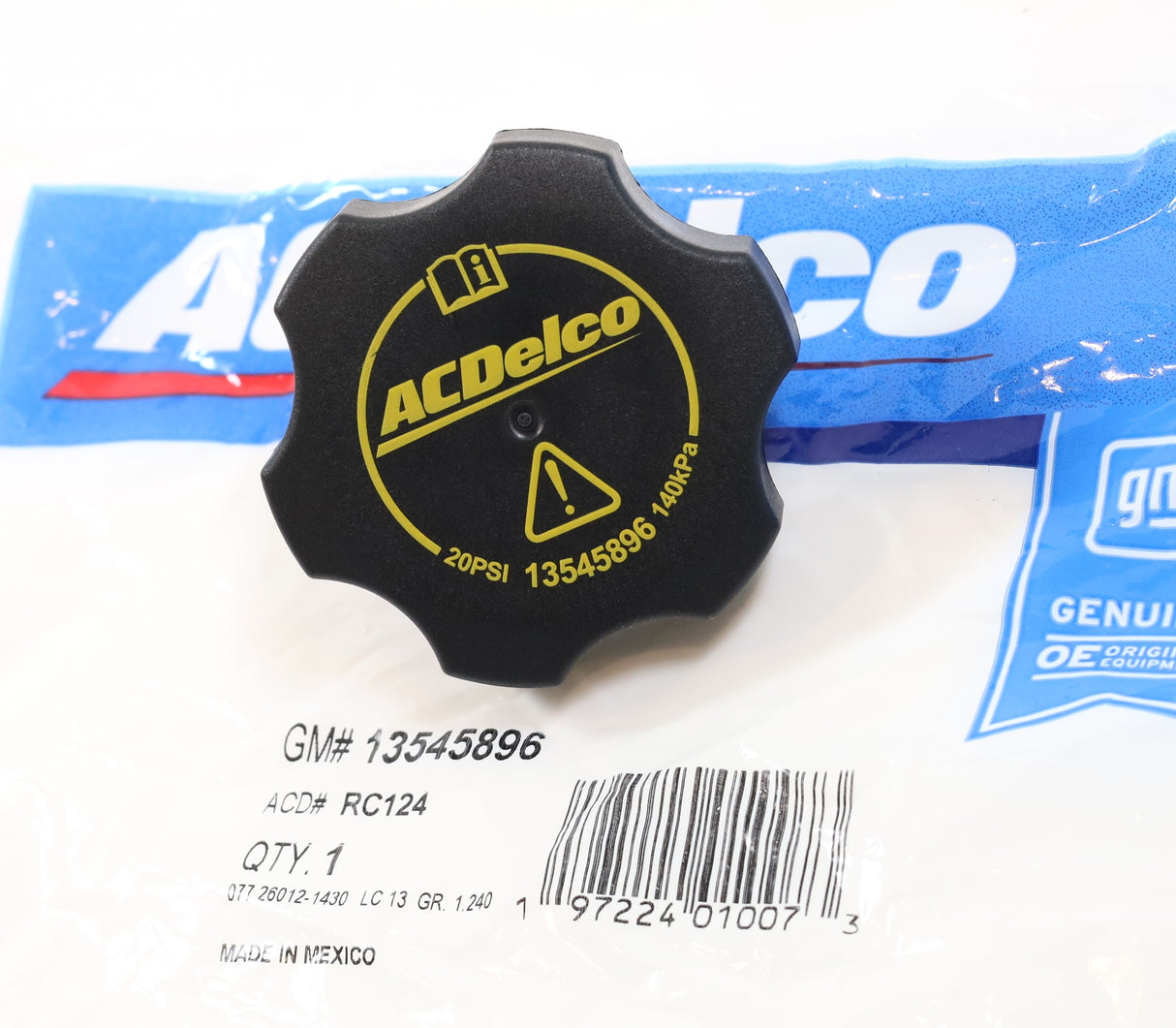 GM 13545896 / RC124 Coolant Reservoir Cap LMM / L5P / LM2 / LZ0 Duramax