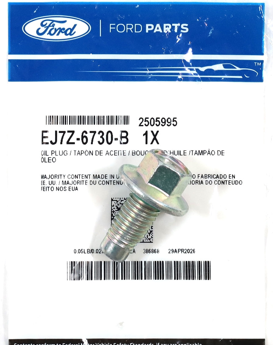 Ford EJ7Z-6730-B Engine Oil Drain Plug 2018-2021 F-150 3.0L Powerstroke