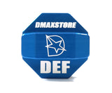 DmaxStore Billet Aluminum DEF Cap 2011–2019 LML L5P Duramax Silverado Sierra HD