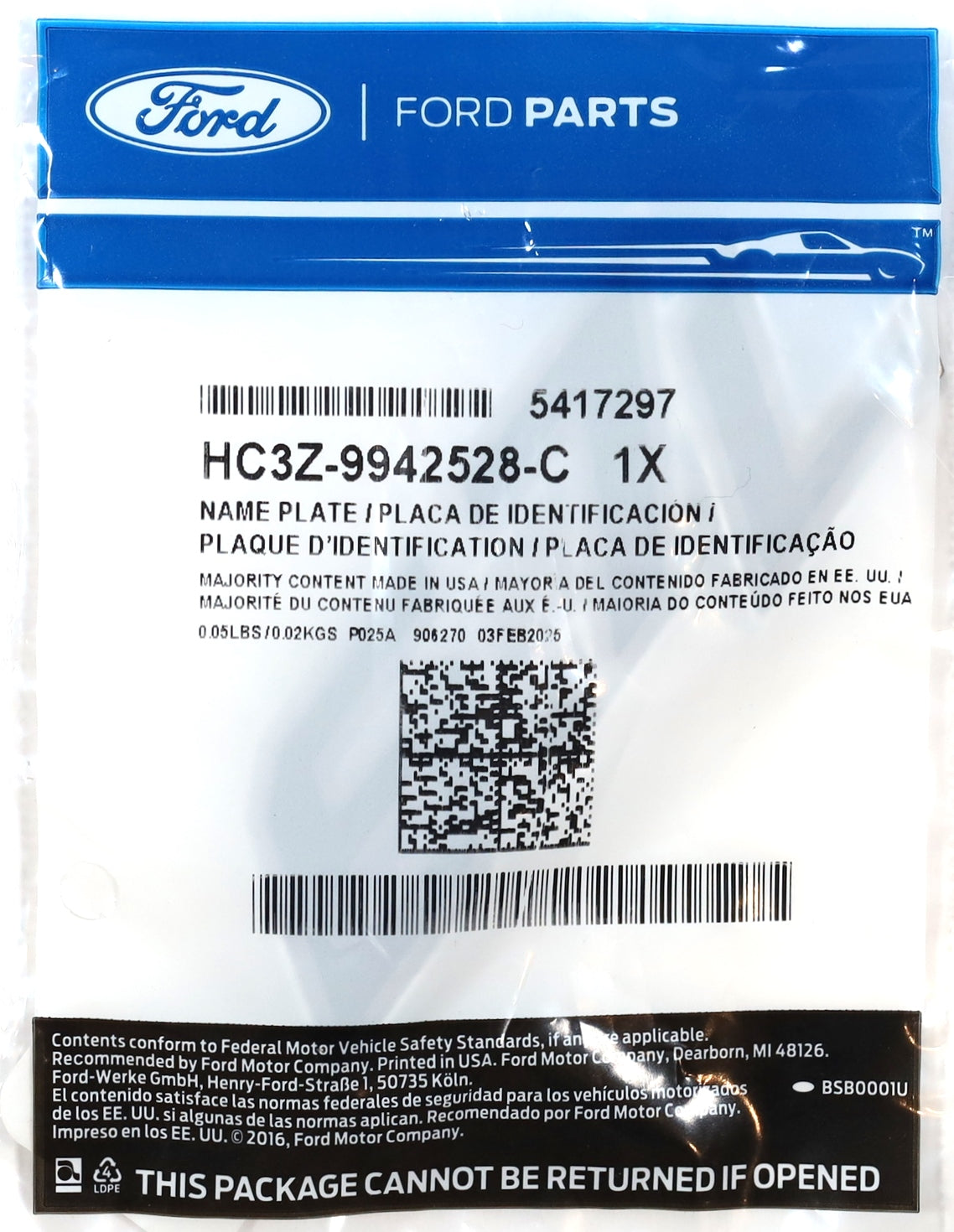 Genuine Ford HC3Z-9942528-C 6.7L Powerstroke Door Emblem Badge 2017-2021 OEM