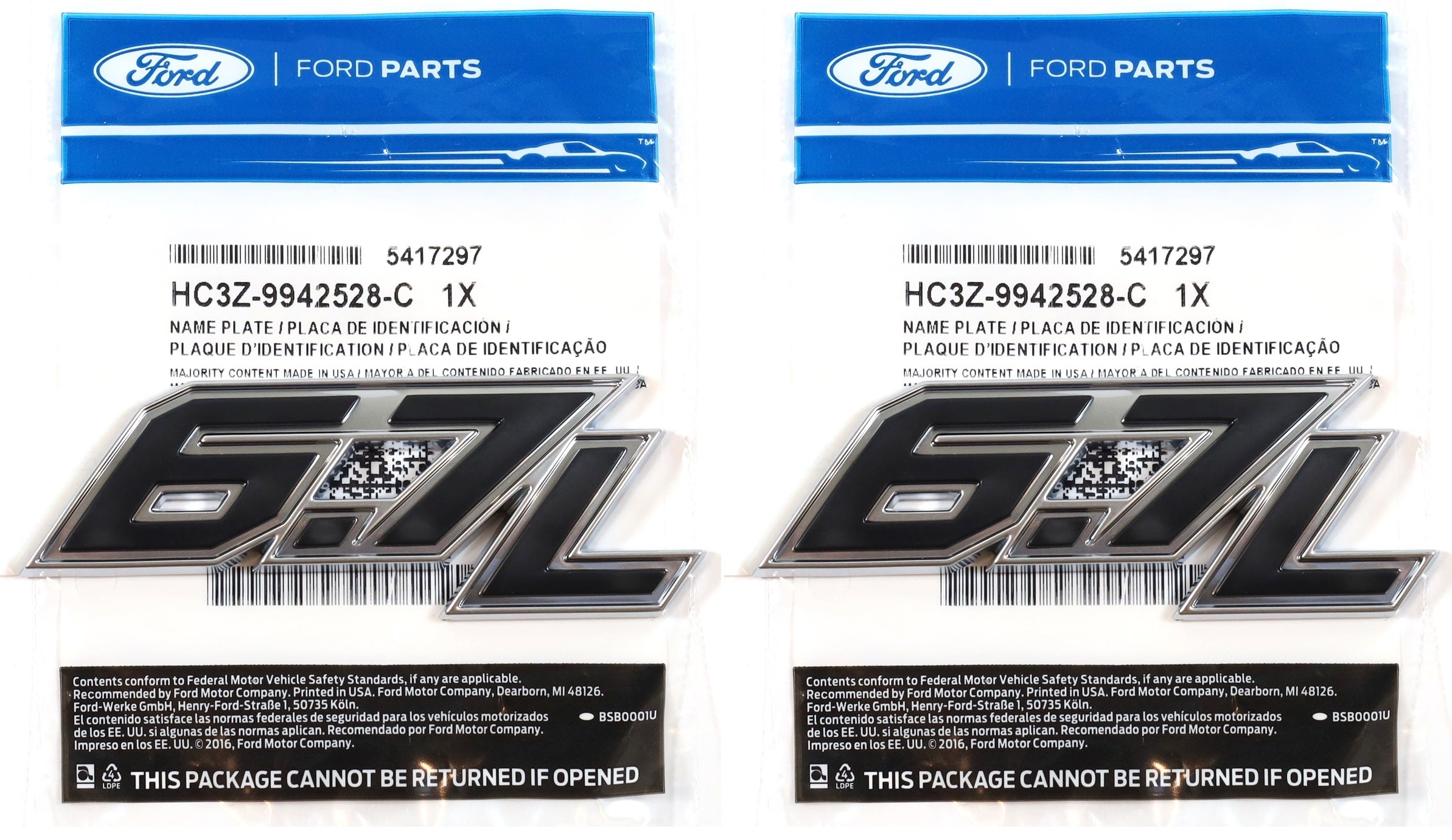 Genuine Ford HC3Z-9942528-C 6.7L Powerstroke Door Emblem Badge