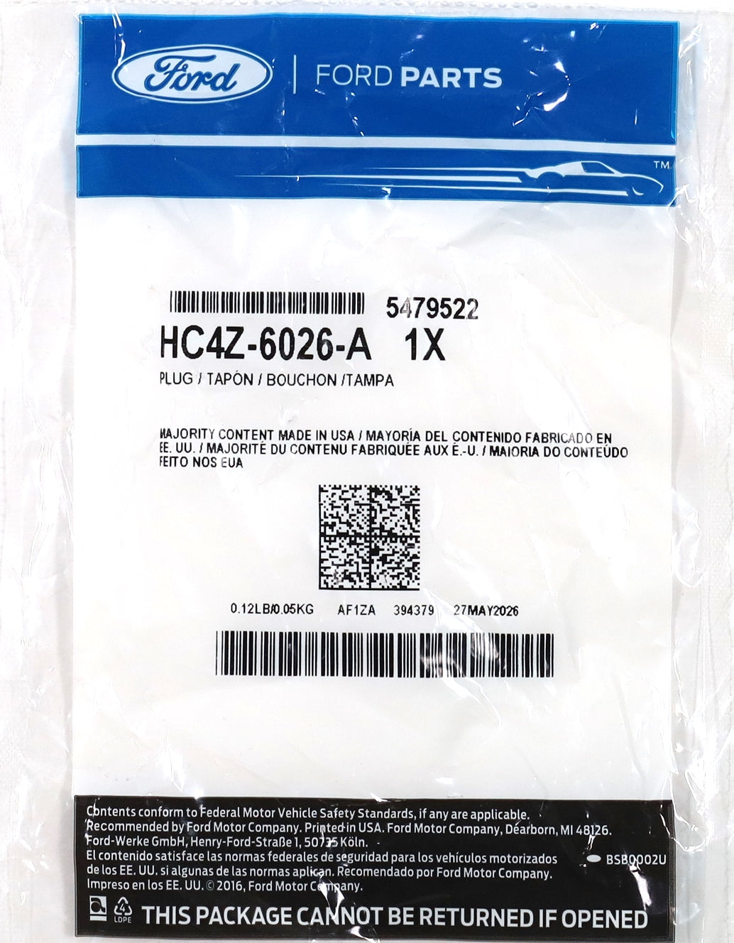 Genuine OEM Ford HC4Z-6026-A Water Pump Coolant Plug 2011-2018 6.7L Powerstroke