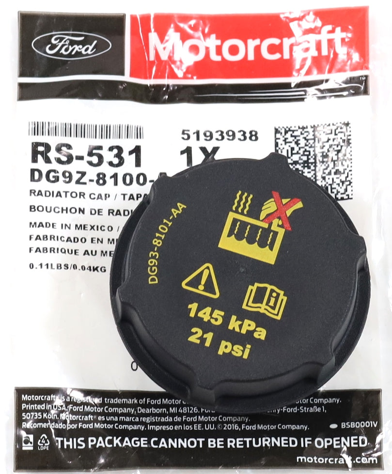 Ford Motorcraft RS-531 Coolant Reservoir Tank Cap 2020-2026 6.7L & 3.0L Powerstroke