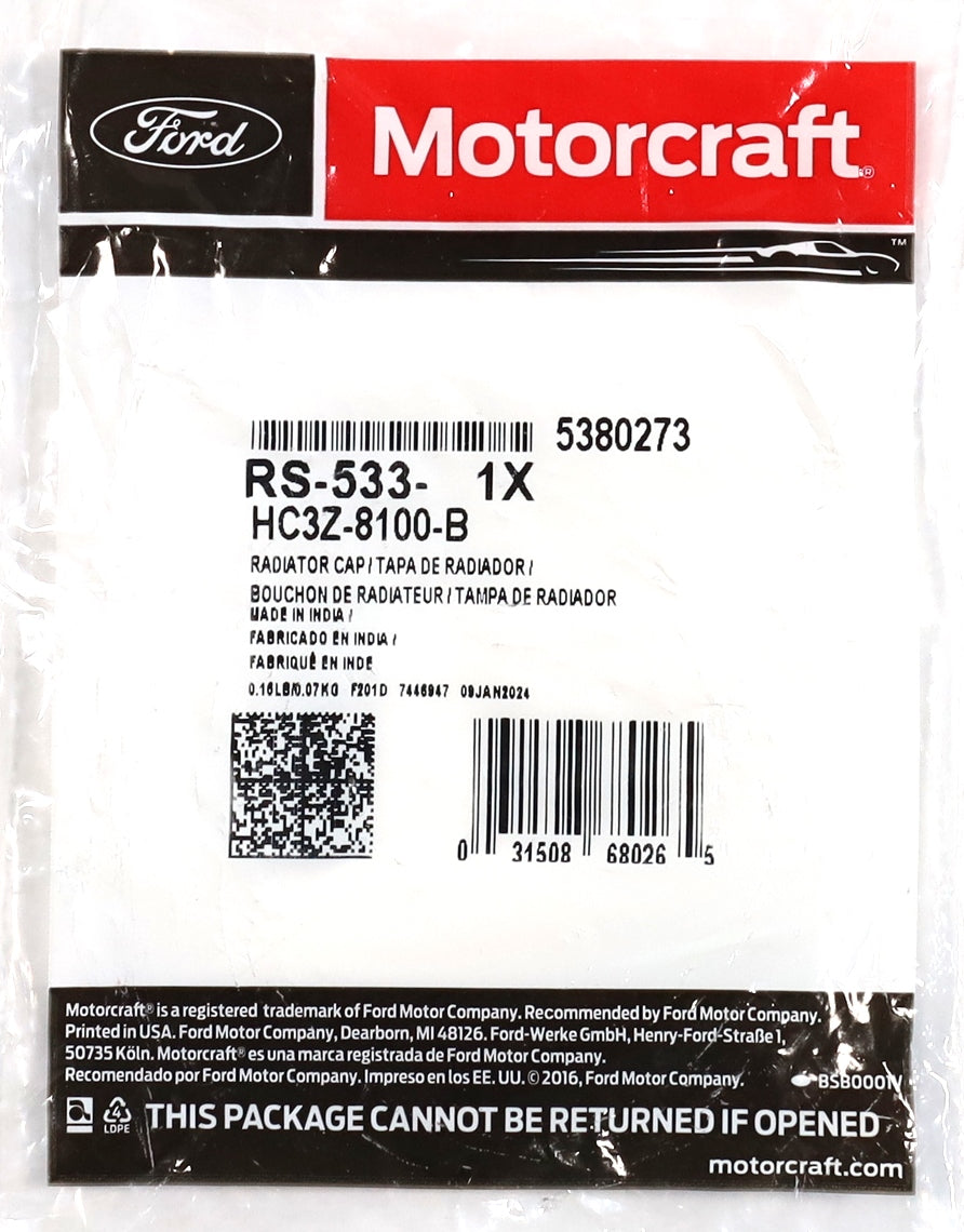 Motorcraft RS-533 Coolant Tank Degas Bottle Cap 2015-2019 6.7L Powerstroke