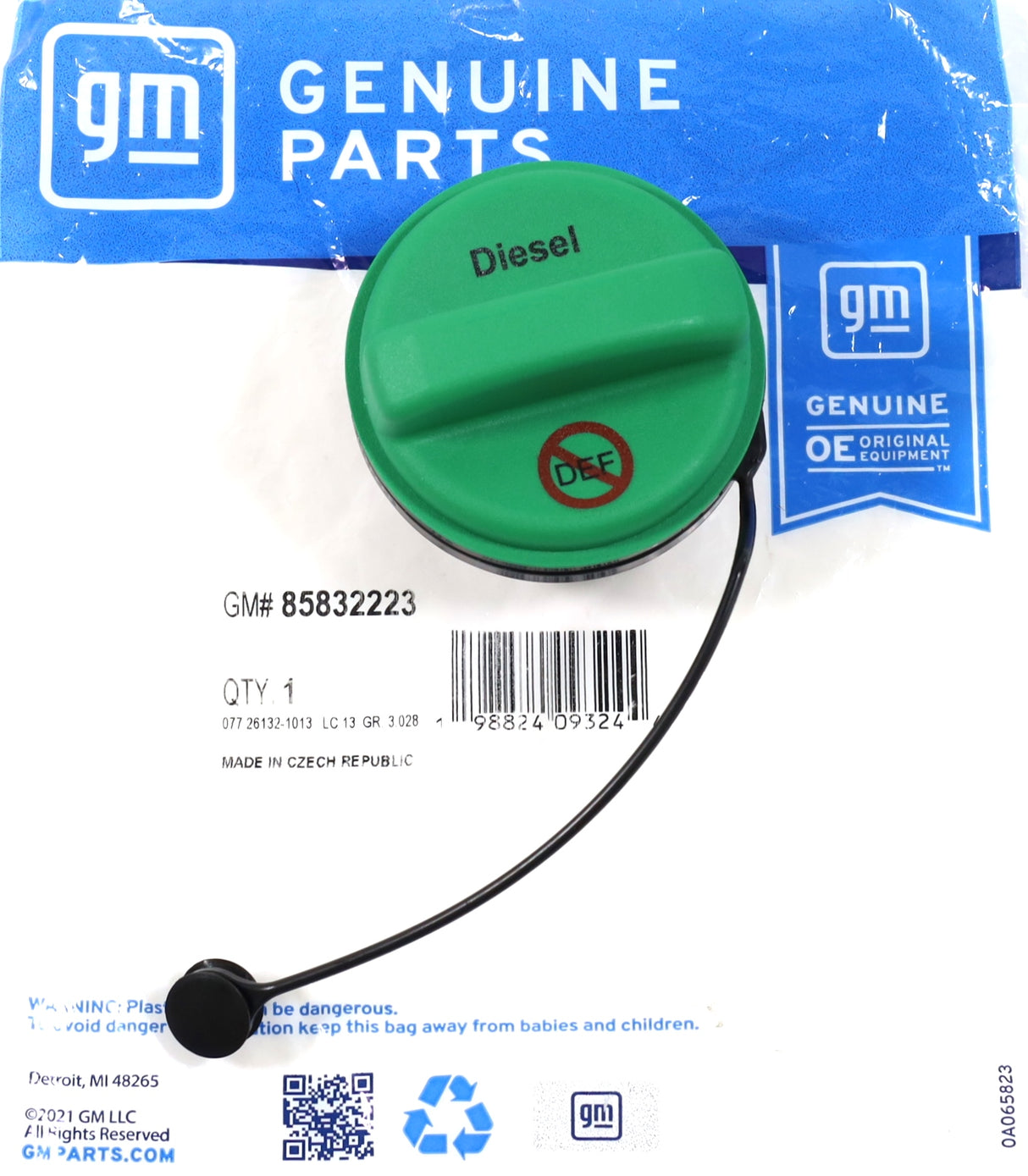 GM 85832223 Fuel Tank Cap 2012-2026 LML L5P Duramax Silverado Sierra