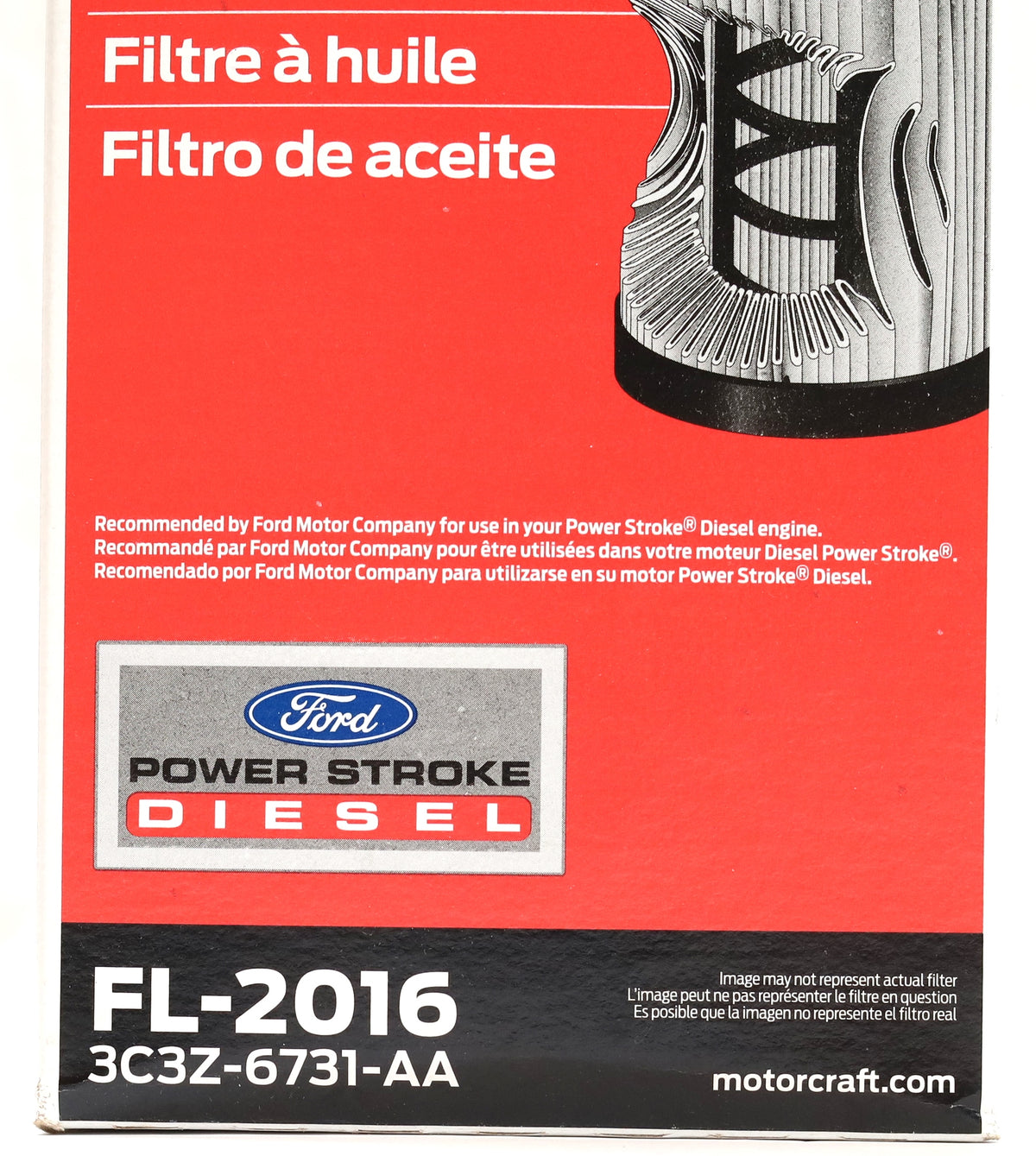 Motorcraft FL-2016 Oil Filter 2003-2010 6.0L 6.4L Powerstroke 3C3Z-6731-AA